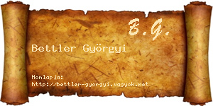 Bettler Györgyi névjegykártya
